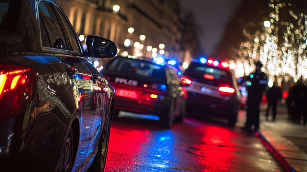 une voiture arrêtée par la police pour vapotage